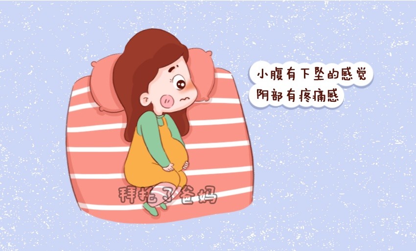 下坠的感觉,有的感受比较细腻的妈妈也会感觉到自己肚子好像是变长了
