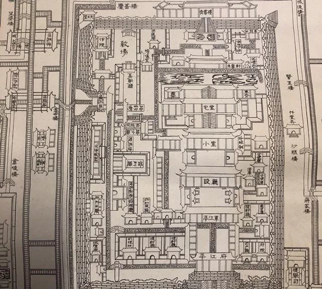 了宋代平江城的平面轮廓和街巷布局,是世界上罕见的巨幅古代城市图