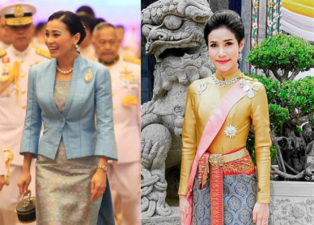 泰国国王携苏提达王后出席悼念仪式,新妃一人去当志愿者形单影只