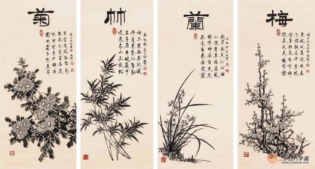 梅于冬春开花,是报春花使,她独放于百花之前,迎雪吐艳,凌寒飘香,铁骨