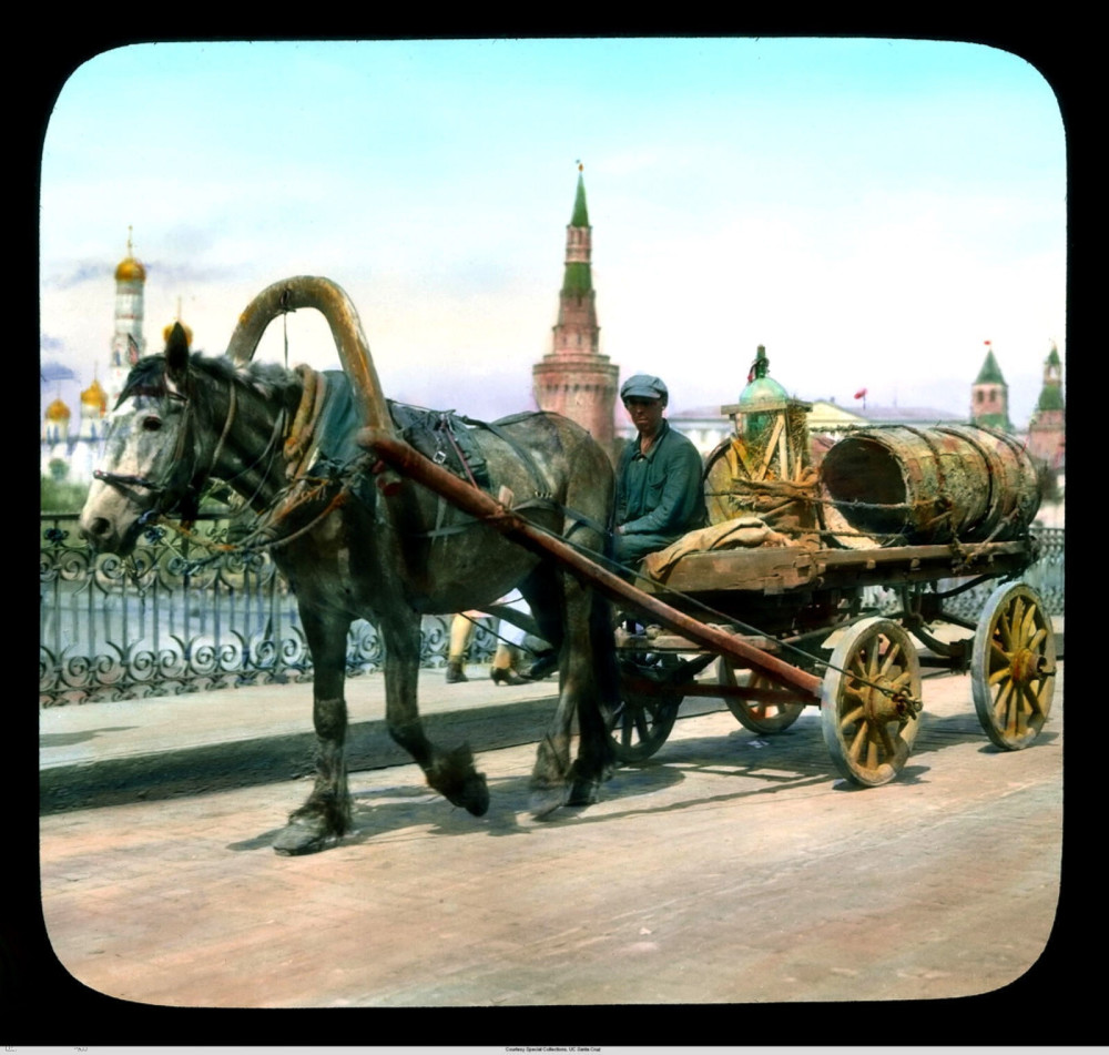 二十世纪初欧洲,古老的马车和拥挤的有轨电车,苏联