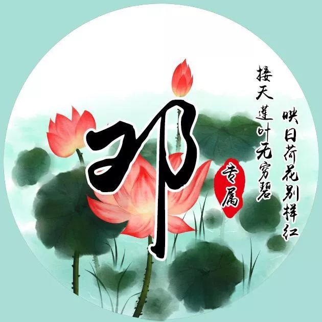 105张姓氏微信头像,喜鹊,红梅,映日荷花别样红,粉粉