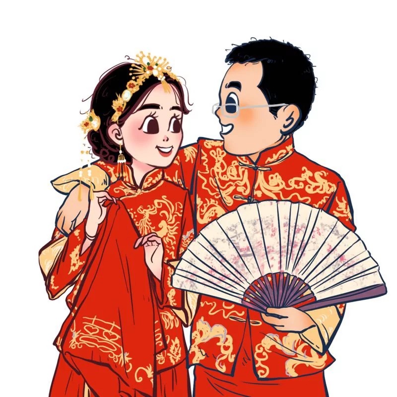 漫画"情侣婚服"头像:只有你在,我们才是我们!