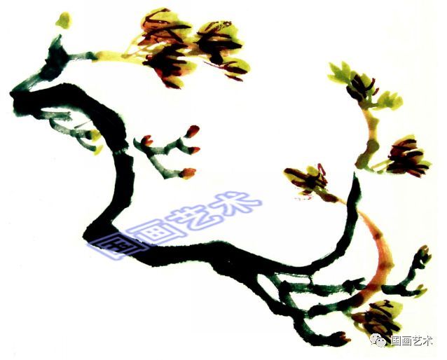 图文教程:写意牡丹叶子与枝干画法
