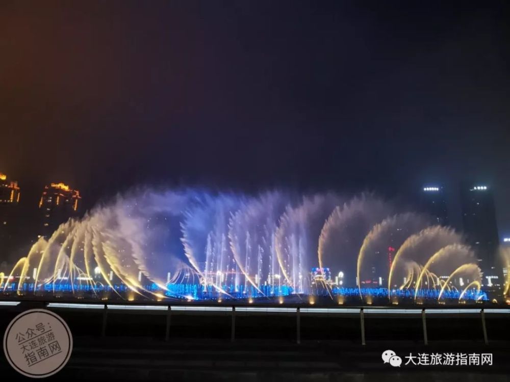 大连东港灯光音乐喷泉,五一节日开始啦!