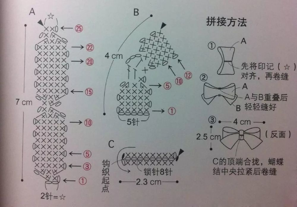 钩针图解丨30款可爱漂亮的蝴蝶结,唤起你满满少女心!