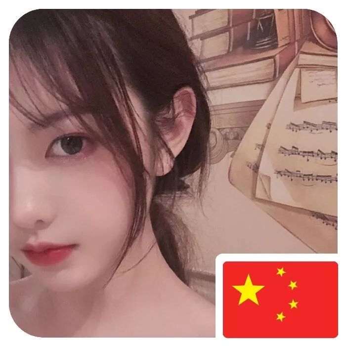 与国旗同框女生头像