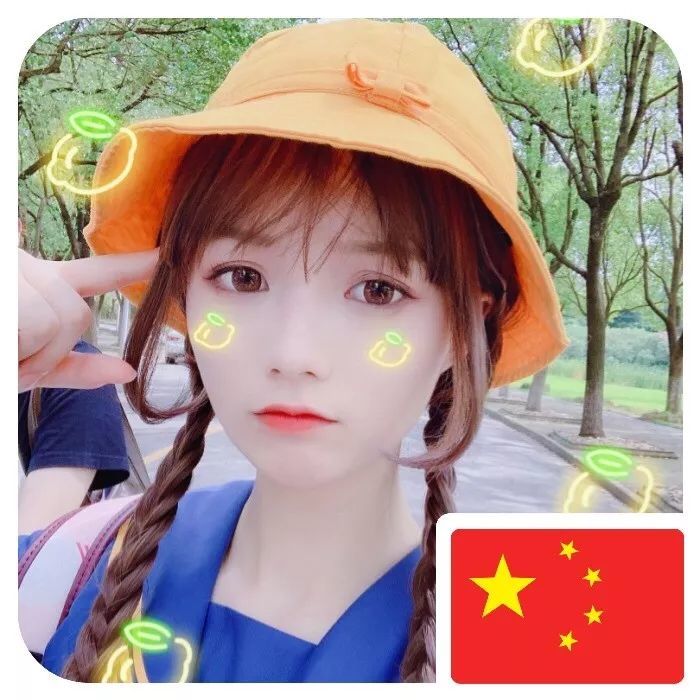 与国旗同框女生头像