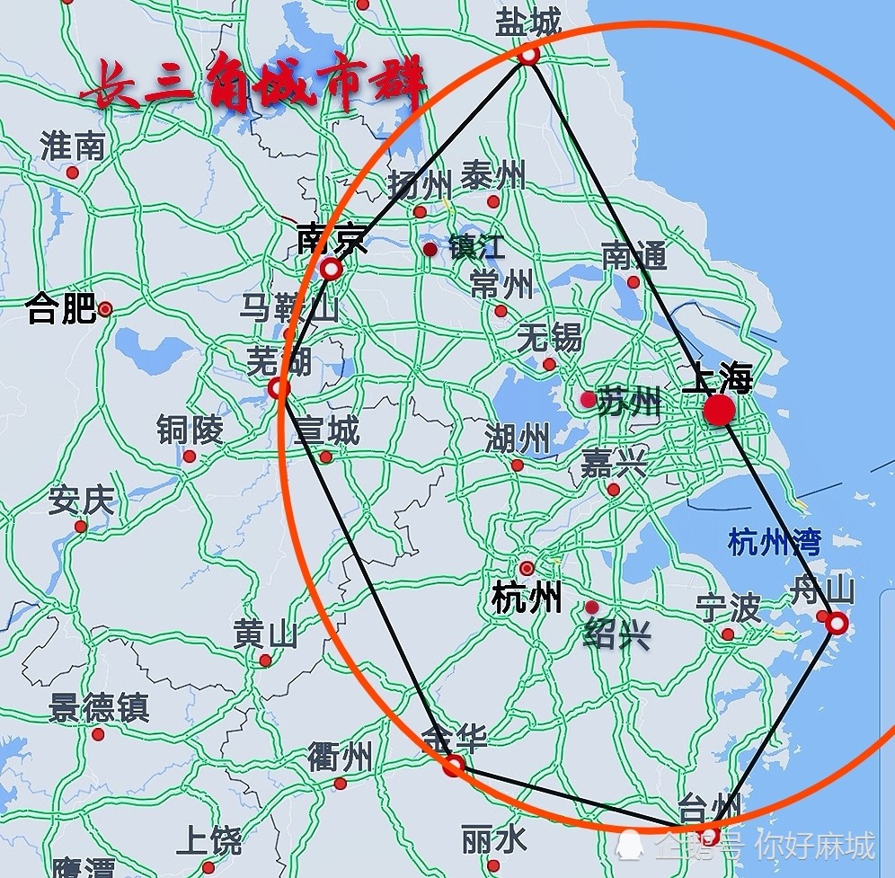 根据最新国家标准,长三角城市群除了中心城市上海