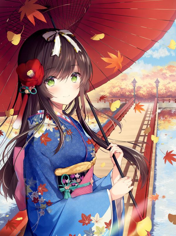 动漫图片,打伞的女孩