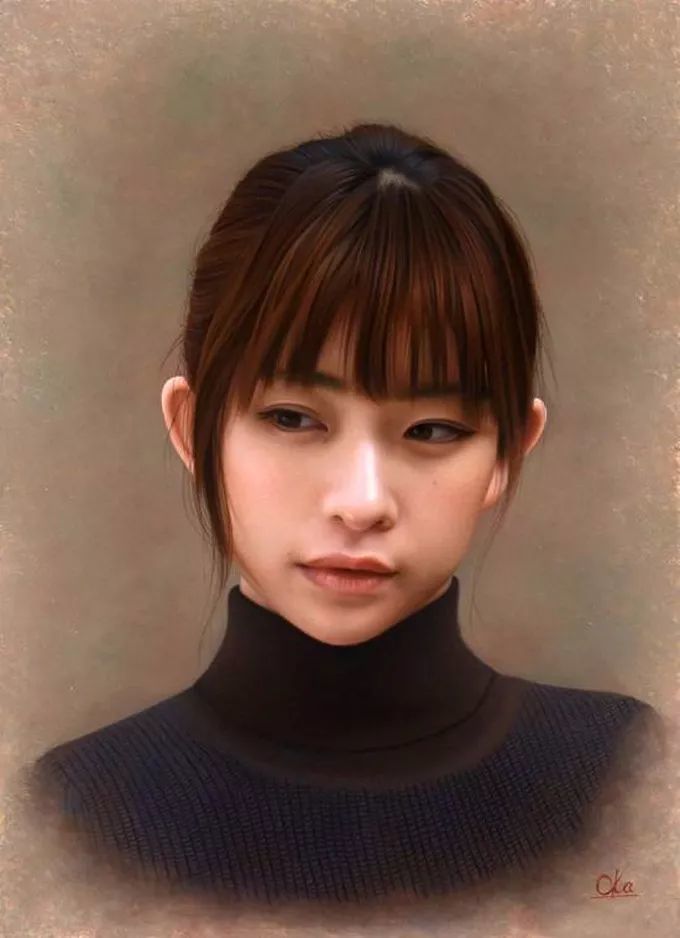 日本画家冈靖知yasutomooka超写实艺术绘画欣赏