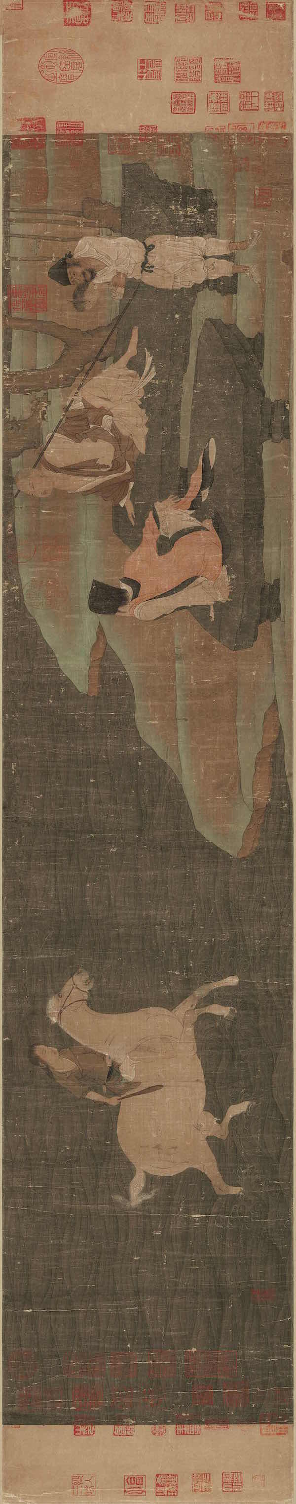 《虢国夫人游春图》唐代画家张萱的画作 .