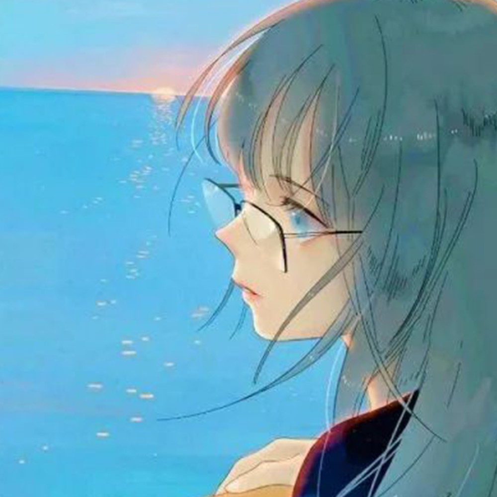 二次元动漫卡通女生头像:月亮在等星星的晚安,而我在等你的好梦!
