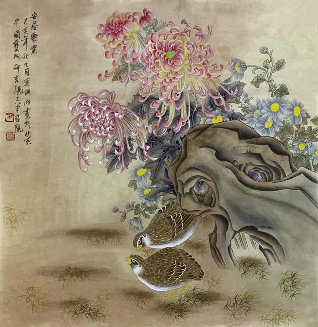 画家叶梓湘《安居乐业》69cm x 69cm