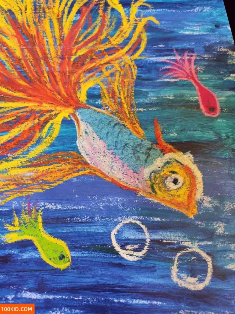 油画棒教程-教你画一条美丽的孔雀鱼