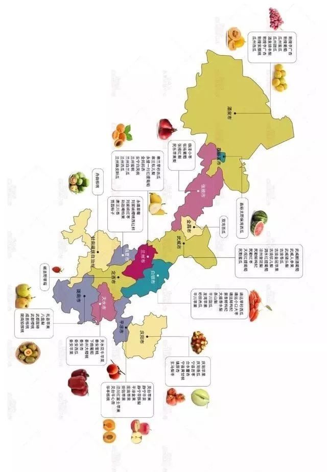 甘肃水果地图,你的家乡盛产哪些水果?