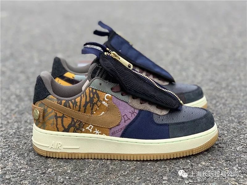 拼接 空军一号af1 拉链travis scott x nike air force 1 low cn2405