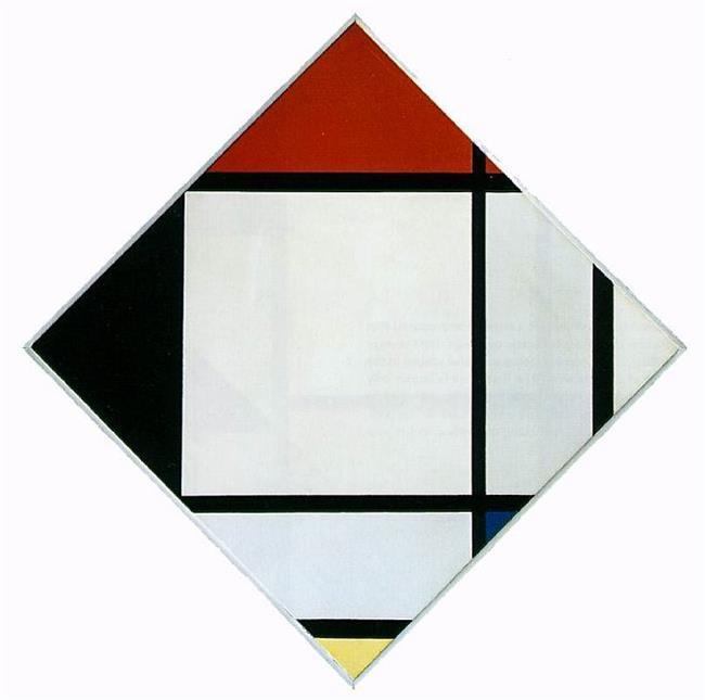 几何派先驱艺术家蒙德里安格子画