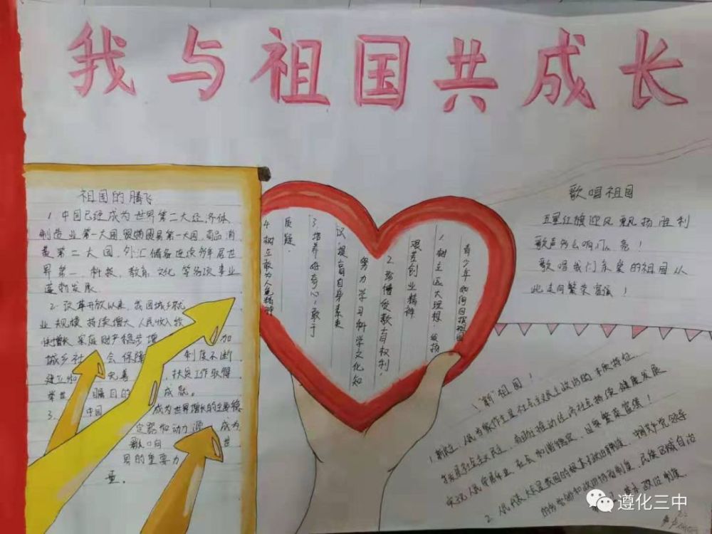 爱心绘蓝图 共筑中国梦——遵化三中颂祖国手抄报活动