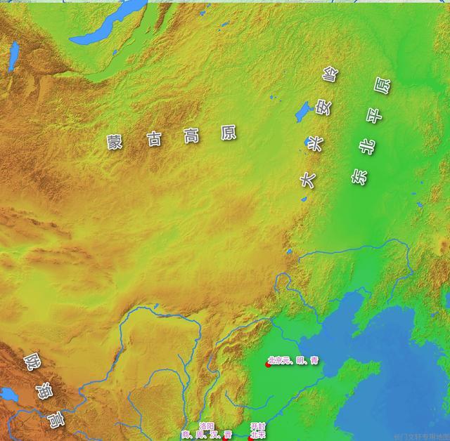 东北地区地形示意图