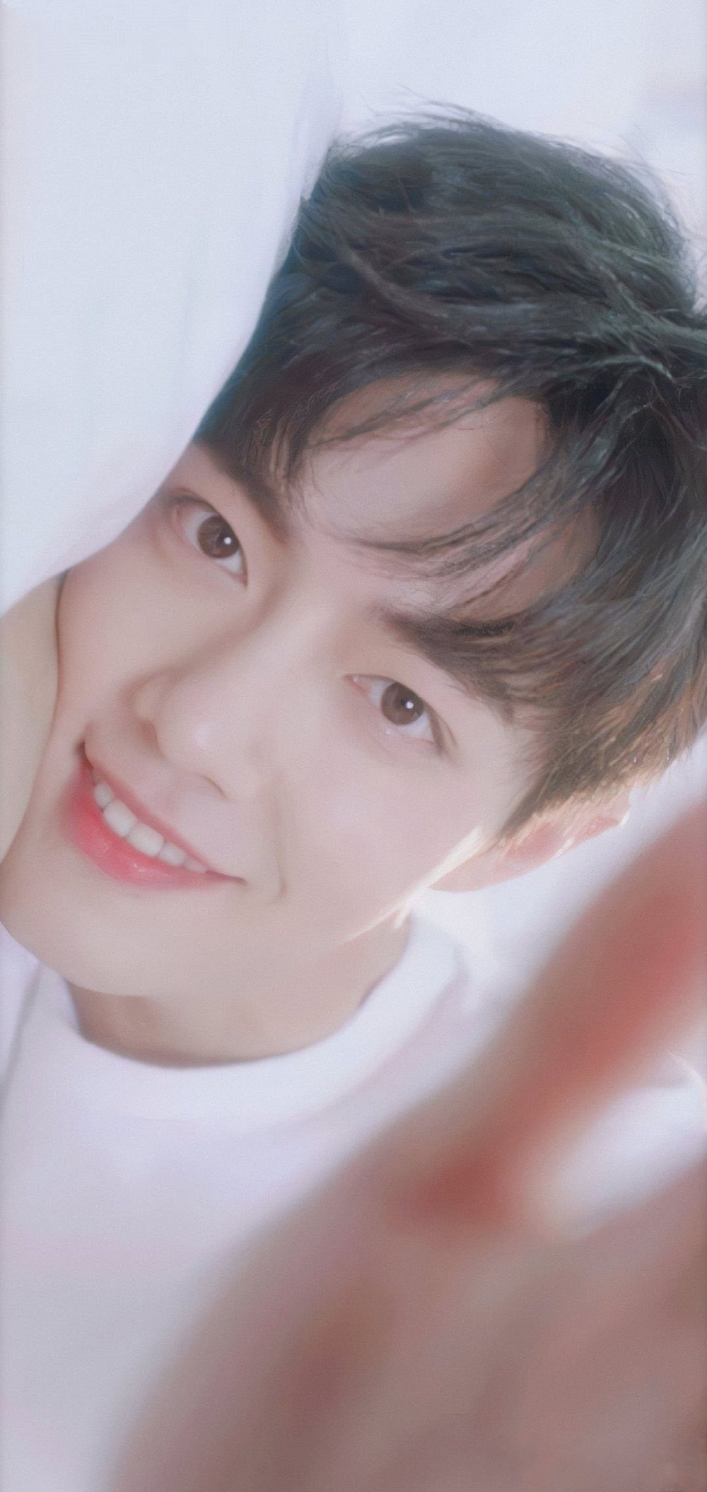 他忽然笑起来:肖战的治愈系笑容