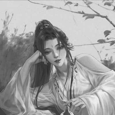 古风黑白高冷动漫女生头像:我爱你,没有什么目的,只是