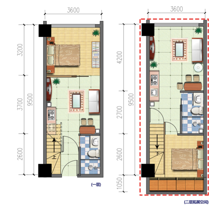 涌鑫哈佛中心25栋loft公寓双钥匙设计改造图