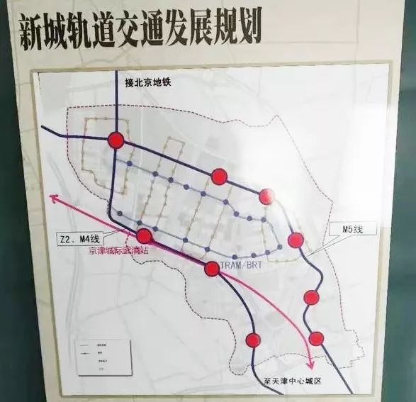 该线路西起武清北部,东至滨海新区北塘,在北辰双街站可与地铁4号线