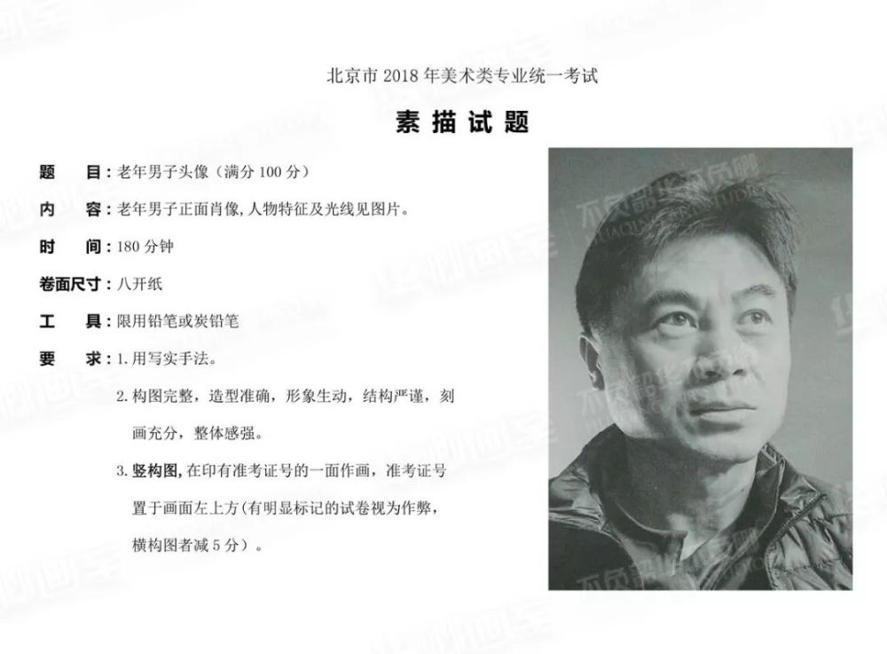 华卿画室2018年联考素描考题示范