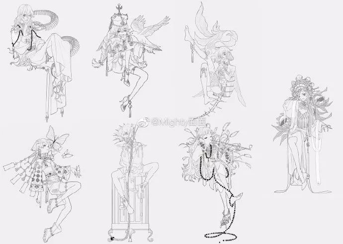 手机壁纸:插画版《七宗罪》,懒惰也太好看了吧!