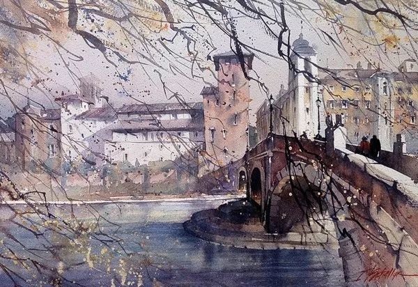 thomas w. schaller城市水彩画欣赏图片