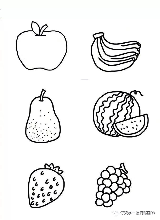 每天学一幅简笔画-超多水果蔬菜瓜果简笔画