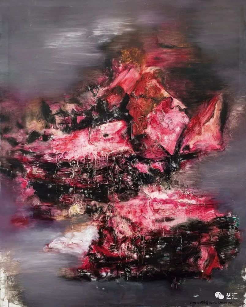 周春芽《春桃》,布面油画,200×150cm,2013年