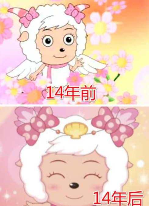 喜羊羊:14年前vs后,喜羊羊逆生长,美羊羊变漂亮,仅他长残了!