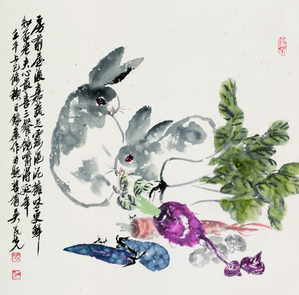 家兔蔬菜·中国画