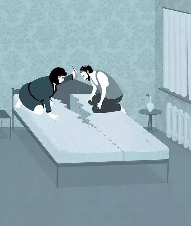 schmitz,他绘制的插画极富讽刺意义却又针针见血,揭露出成年人的现实