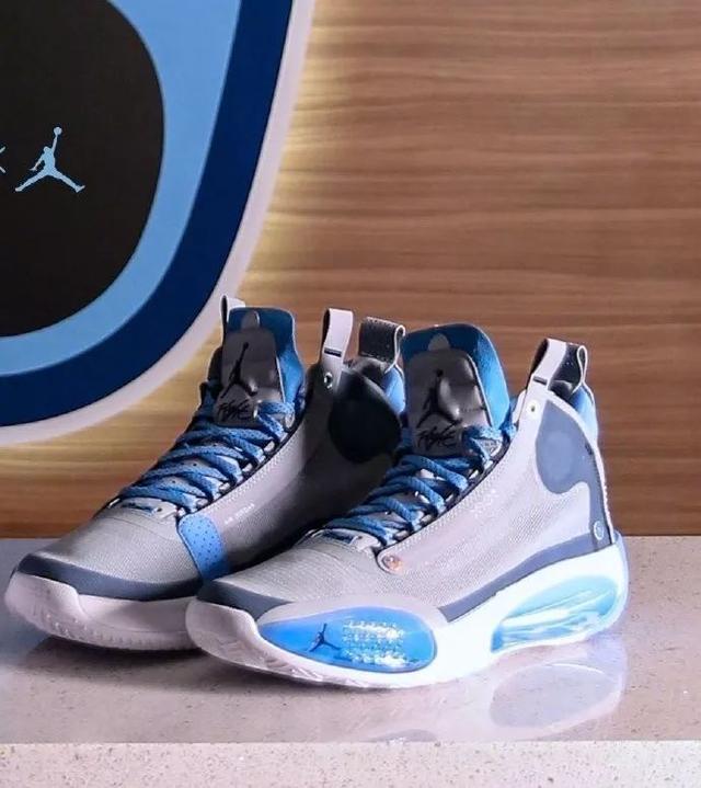 nba球员上脚:罗斯10活塞配色很帅,北卡蓝aj34来了