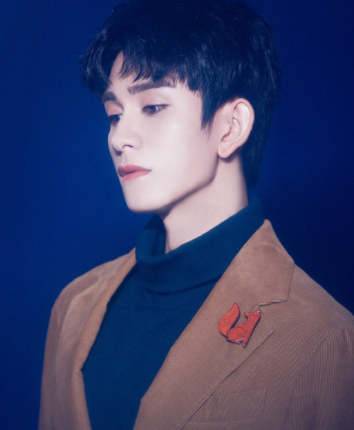 朱赞锦身穿棕色西装穿搭超帅气