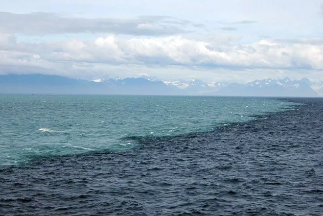 大西洋和太平洋的交汇处,两边的海水不能融合,这是