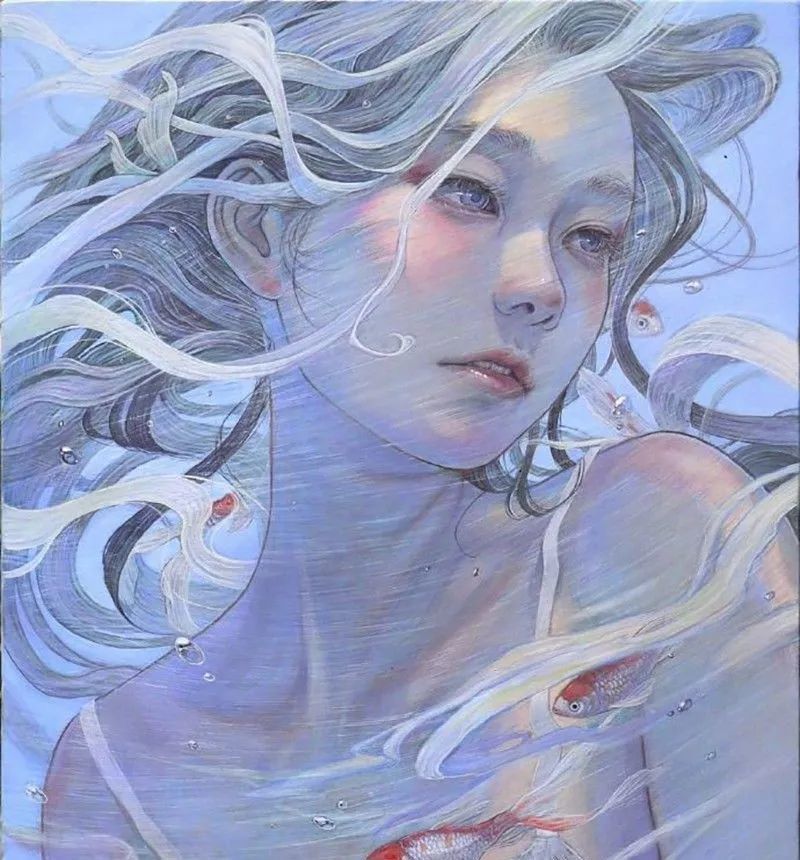 日本油画作品,简直美哭——空灵少女,风花雪月,此生长