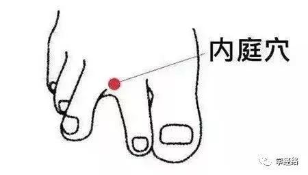 足三里与内庭相配,足三里升振胃阳于上,内庭荥水和阴润胃于下,使之