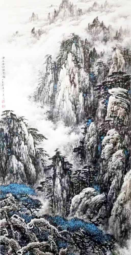 鲁金林《花鸟》中国画