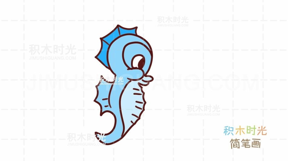 海马简笔画教程,画海马简笔画