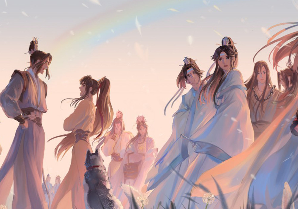 《魔道祖师》风格温暖的众人图,忘羡轩离很有爱,江澄又在训娃了