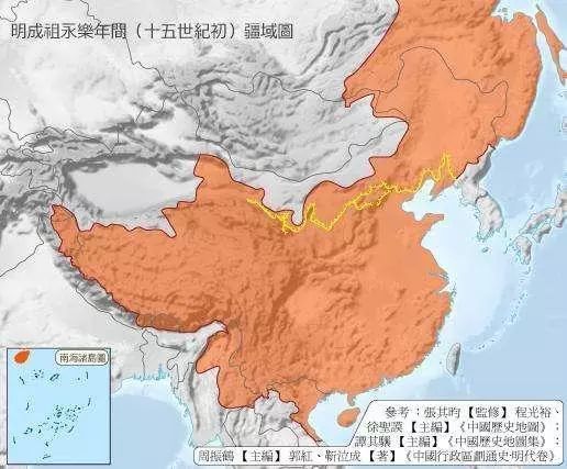 明朝疆域"两京十三省",一共分15块,为何地图上却画着16块?
