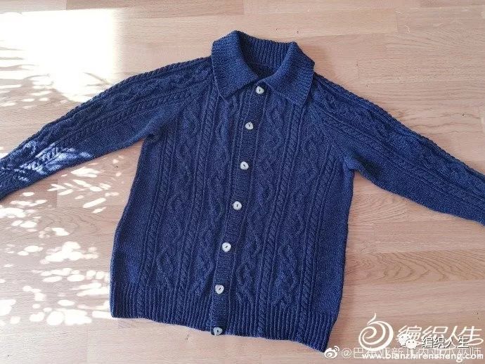 同心锁:棒针中老年插肩麻花开衫毛衣