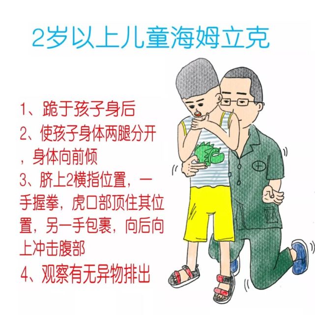 护士手绘海姆立克急救法简笔画,生动,详细,直观!