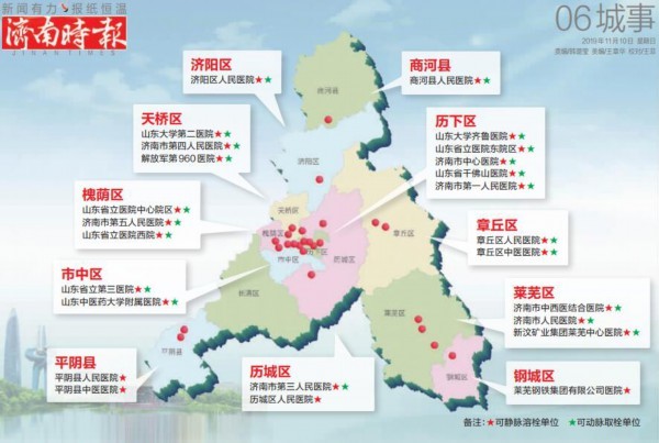 市卫健委主导发布了由济南市中心医院牵头绘制的济南脑卒中急救地图