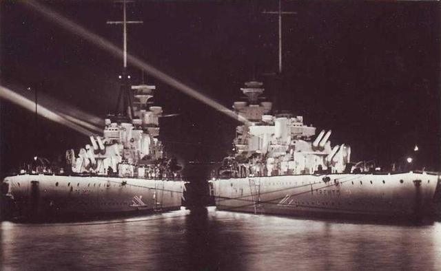 漂亮的"塔兰托"号和"的里雅斯特"号,战斗中这两艘强大的重巡洋舰