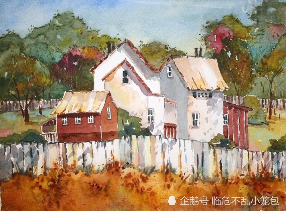 来自画家joyce h水彩绘画作品 美好的田园风景